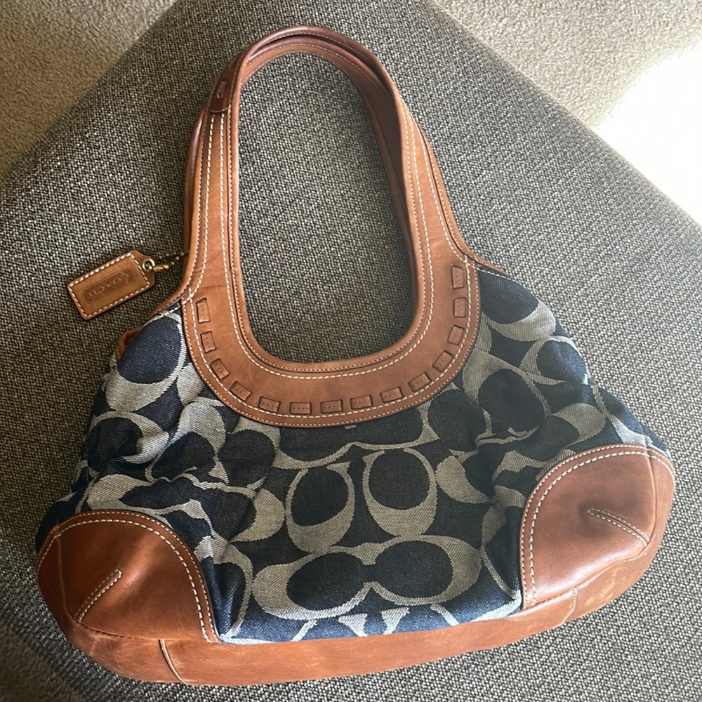 TODAY ONLY!!Coach Ergo Signature Denim Satchelq